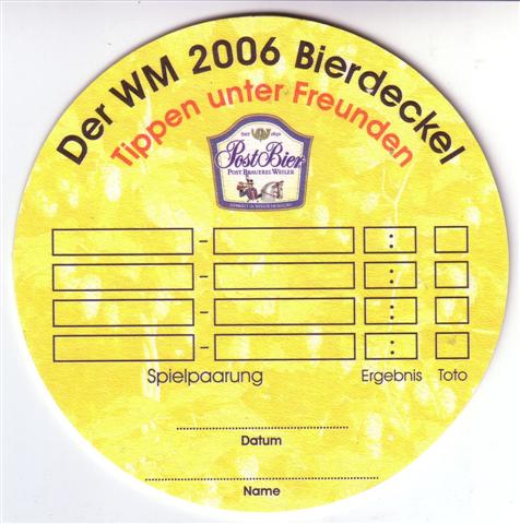 weiler li-by post rund 6b (215-wm 2006 bierdeckel) 